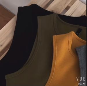 เสื้อครอปแขนกุด ผ้า RIB Cotton 100 ผ้าใส่สบาย แฟชั่นผู้หญิง เสื้อผู้หญิง #023