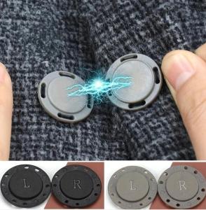 กระดุมแบบกดติดแม่เหล็กที่มองไม่เห็น2คู่เสื้อโค้ตคาร์ดิแกนมีกระดุมแม่เหล็กซ่อนทรงกลมทำจากพลาสติกปุ่มสแน็ปกระดุมแบบกดติด
