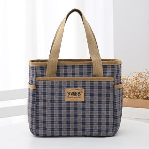 กระเป๋าถือผ้าอ็อกซ์ฟอร์ดกันน้ำแบบหนาสไตล์เกาหลี กระเป๋าสะพายไหล่ลำลองสำหรับคุณแม่ กระเป๋าใส่อาหารกลางวัน กระเป๋าสะพายข้างผู้หญิง