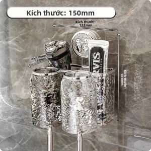 Giá Đỡ Bàn Chải Đánh Răng Bằng Nhựa Không Đục Lỗ Gắn Tường Dễ Lắp Đặt Giúp Sắp Xếp Phòng Tắm Gọn Gàng