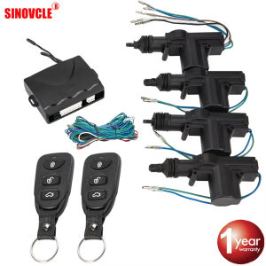 Car Lock Door Remote Control Keyless Entry System Locking Kit with 4 Door Lock Actuator Universal 12V