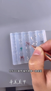 Mẫu khuôn móng tay silicone trong suốt DIY dụng cụ thủ công trang trí nơ hoa dễ làm mẫu móng đẹp