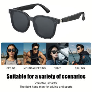 Camera Smart Glasses Bluetooth Call Voice Assistant Listen Music Sports Polarized Sunglasses Anti-Blue Earbuds Earphone