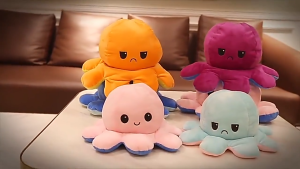 Reversible Flip Octopus Stuffed Toy Plush Toddler Toys Double-sided Color Octopus Stuffed Doll