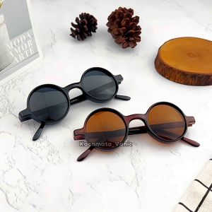 Kacamata Hitam Bulat Retro Model Vintage Stylish