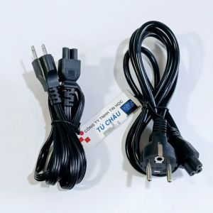 Dây nguồn Adapter Laptop (3 lổ Hoa mai) dài 1.5m (Cáp Dẹp / Cáp Tròn)