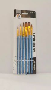 ARTIST BRUSH SET OF 6 (FLAT #4 8 10 | ROUND #2 6 12)
