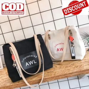 Tas Tote Bag Aml - Tas Tote Bag Wanita Terbaru Elegan Lucu Termurah / Tote Bag Wanita Aml / Tote Bag Cute Korean Style / Totebag Canvas Terbaru Termurah 2021 Pakai Resleting Homemade Bandung / Sabarshop