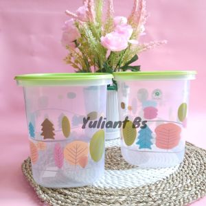 Toples Cantik Motif Bunga Bunga ukuran Standar Tebal Warna Tutup Acak 19 L Scotia Green leaf Toples Kue Kering