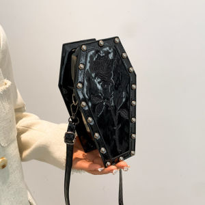 Túi Đeo Vai Halloween Gothic Cobweb Dung Tích Lớn Mạng Nhện Bằng Da PU Có Dây Đeo Có Thể Điều Chỉnh Dành Cho Nữ