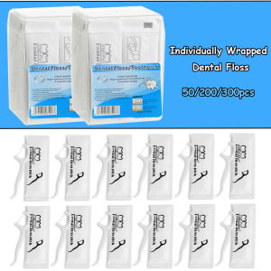 JNSUR 50/200/300pcs Individually Wrapped Floss Picks Portable Dental Floss With Box Teeth Sticks Oral Care Toothpick Hilo Floss