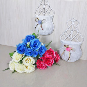 Unico PBP35 Tanaman Hias Gantung Mini Pot Bunga Mawar Plastik Buatan Artificial Rose Decoration Flower Ornamen Dekorasi Pajangan Hiasan Dinding Ruangan COD