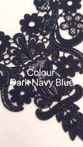 1pc Dark Navy Blue Fake Collar Lace Neckline Applique Sewing Embroidery Neck Collar DIY Flower Patch Fabric Cloth