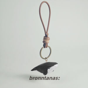Creative Wood Carving Keychain Whale Tail Bag Charm Best Friend Small Accessory Healing Series Backpack Pendant Gift