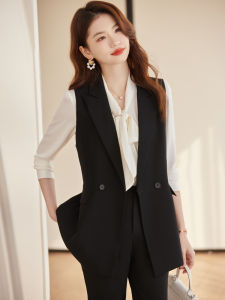 Womens Suit Vest Spring New Style Small Size Ladies Jacket Shirt Set Two Pieces Set Formal Commute Pure Color Double Button