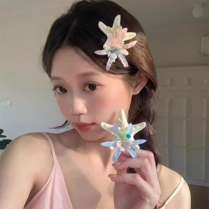 Tooyoo Ocean Series Edge Clip Starfish Flower Bangs Clip Beach Vacation Headdress Women