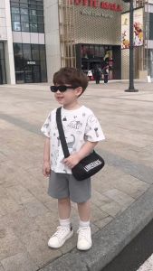 Set bộ thun cotton họa tiết khủng long phong cách hàn quốc cho bé trai 1 đến 7 tuổi BERNIE H1024B39