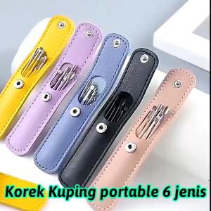 (BISA COD) PROMO Alat Pembersih Telinga / Korek Kuping 6 in 1 / Pembersih Kotoran Telinga Portable Anti Karat / Ear Wax Picker Stainless