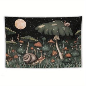 VIKAMA Mushroom Tapestry Hippie-Style Bedroom Tapestry Charming Aesthetic Wall Feature Decorative Backdrop