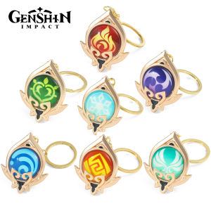 Genshin Impact Keychain Vision Element God of Eye for Men Car Key Chain Women Accessories Cute Bag Pendant Key Ring Gifts