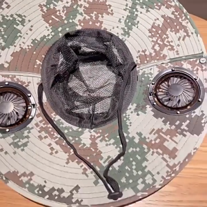 Solar Fan Hat Dual Cooling Fans Wide Brim UV Protection Outdoor Sun Hat for Hiking Fishing Camping