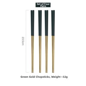 Nordic Style Anti-slip 304 Stainless Steel Chopsticks 10 Pairs