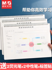 Morning Light Thickened A4 Grid Notebook for Effective Learning Cornell Style Double Spiral Binding Mind Mapping Notebook