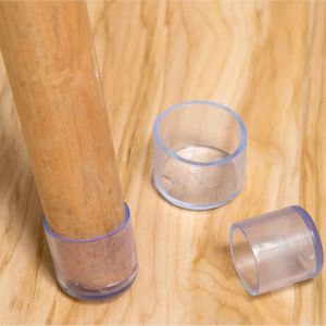 Transparent Silicone Chair Leg Cover Square/Round Non-Slip Furniture Feet Caps Furniture Leveling Feet Hole Plugs Dust Cover