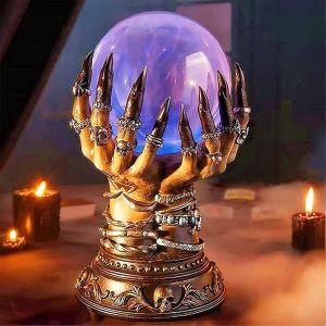 Witchs Grasp Crystal Ball Light - Gothic Decor LED Lamp Skeleton Hand Crystal Ball Mystical Home Decor for Halloween & Cospla
