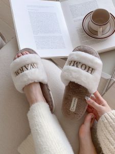 Dép Đi Trong Nhà Thời Trang Cho Nữ Dép Đi Trong Nhà Bằng Vải Cotton Đế PVC Ấm Áp Mùa Thu Đông Phong Cách Hàn Quốc