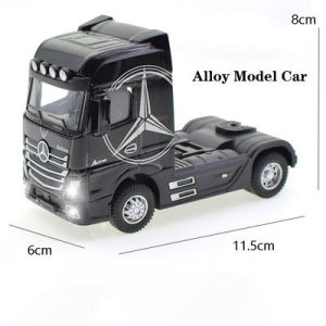1:50 Diecast Alloy Truck Head Model Toy Container Truck Pull Back With Light Engineering Transport Vehicle Boy Toys For Children