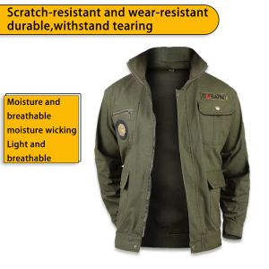 Jacket for men lelaki Electric welding long-sleeved blouse male cotton wear loose workers uniform labor protection coat