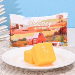 RisCozy Explosive Mango Cake 500g Bulk Snacks for Wedding Candy Children Leisure Food Soft Candy Mango Flavor Made in China