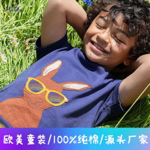 Áo Thun Trẻ Em Little Maven Túi Thỏ Mùa Hè Bằng Cotton Nguyên Chất Áo Thun Trẻ Em in Họa Tiết Hoạt Hình Mềm Mại Thoáng Khí