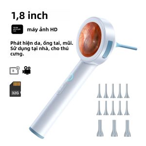 Máy Soi Tai HD Visual Với Màn Hình 1.8 Inch Chức Năng Bật/tắt Và Ghi Hình Tức Thì Dùng Cho Chăm Sóc Thú Cưng Tại Nhà Trẻ Em Người Lớn Chó Mèo Camera Kiểm Tra Tai
