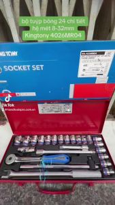 1/2″ bộ tuýp bông 24 chi tiết hệ mét 8-32mm Kingtony 4026MR04