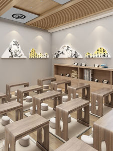 Modern Minimalist Cultural Wall Decorations for Calligraphy Classroom Display Ancient Style Wall Stickers Home Decor PVC Waterproof 3D Geometric Patterns