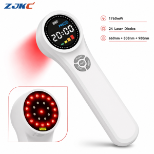 ZJKC HHL02 1760mW Low Level Laser Therapy Device LLLT 660nm 808nm 980nm Triple Wavelength 24 Laser Diodes Cold Laser Therapy for Muscle Joint Recovery Human Pet Home Use