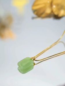 24K Saudi Gold Nasasangla 100% Original Choker Necklace for Women Natural Hetian Jade Opal Pendant Chain Wife Birthday Valentines Day Gift Women Fashion Jewellery Sets Hypoallergenic