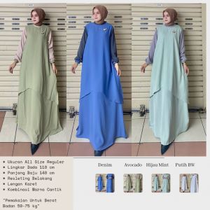 Bajuku Tren Gamis Abaya Kaftan Muslim Wanita Terbaru Polos Kombinasi Warna Mewah Terlaris Ukuran Jumbo Bisa Pakai Gamis Lebaran Termodel