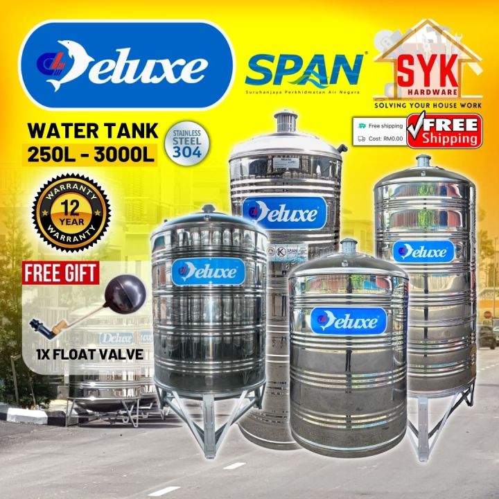 Syk Deluxe Water Tank Sus304 Stainless Steel Water Tank Tangki Air Rumah Tangki Air Stainless 9920