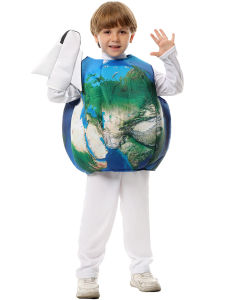 Halloween Earth Costume for Kids Cosplay Costume Globe Play Costume Boy Girl Jumpsuit Airplan Goves Party Funny Clothes Kids party Supply