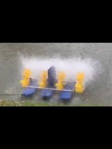 ถูกเติมอากาศ 2 ใบพัด บำบัดนำ้บ่อปลา บ่อกุ้ง เพิ่ม อ๊อกซิเจน Pond fish aerator  แรงหมุนสูง เติมอ๊อกซิเจน โครงสแตนเลส