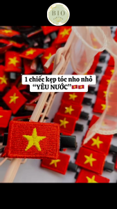 Kẹp tóc cờ đỏ sao vàng phụ kiện tóc cho ngày Quốc Khánh 2/9 set 2 kẹp tóc hình cờ Việt Nam
