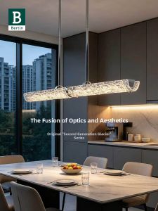 Bertin | Dining Bar Linear Ice Silk Glass Pendant Light