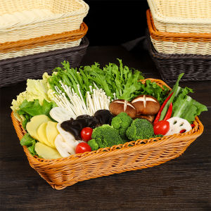 Authentic Chinese Bamboo Rectangular Vegetable Platter for Hot Pot And BBQ Restaurant Health Food Mushroom Salad Dishware