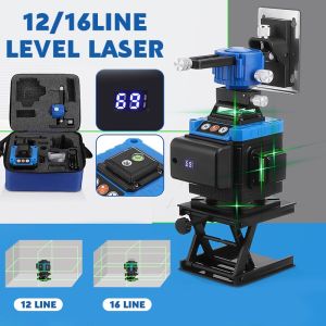 【Free Gift+local seller】16 Line 360° laser level for construction lazer level tools 360° Rotating 3D 4D  Line Green Laser Level 12 Line Horizontal and Vertical Cross Line Tool Set