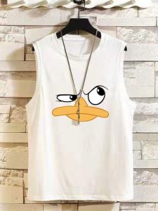 Summer New Arrival Cotton Sleeveless Tank Top Men Thin Fitness Sports Waistcoat Clothes Outwear Cartoon T-shirt Tops