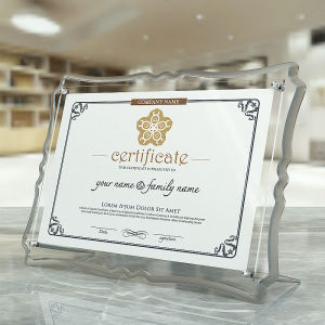 Transparent Acrylic Certificate Frame Display Stand A4 A5 A3 Size Modern Simple Style Home Decoration Award Plaque Holder
