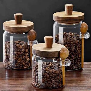 SHUQUE | Sealed Glass Storage Jar for Grains and Coffee Beans Spoon Included